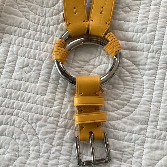 RALPH LAUREN Vachetta Leather Crescent O-Ring Equestrian TRI-STRAP Waist Belt Si - Picture 6 of 16